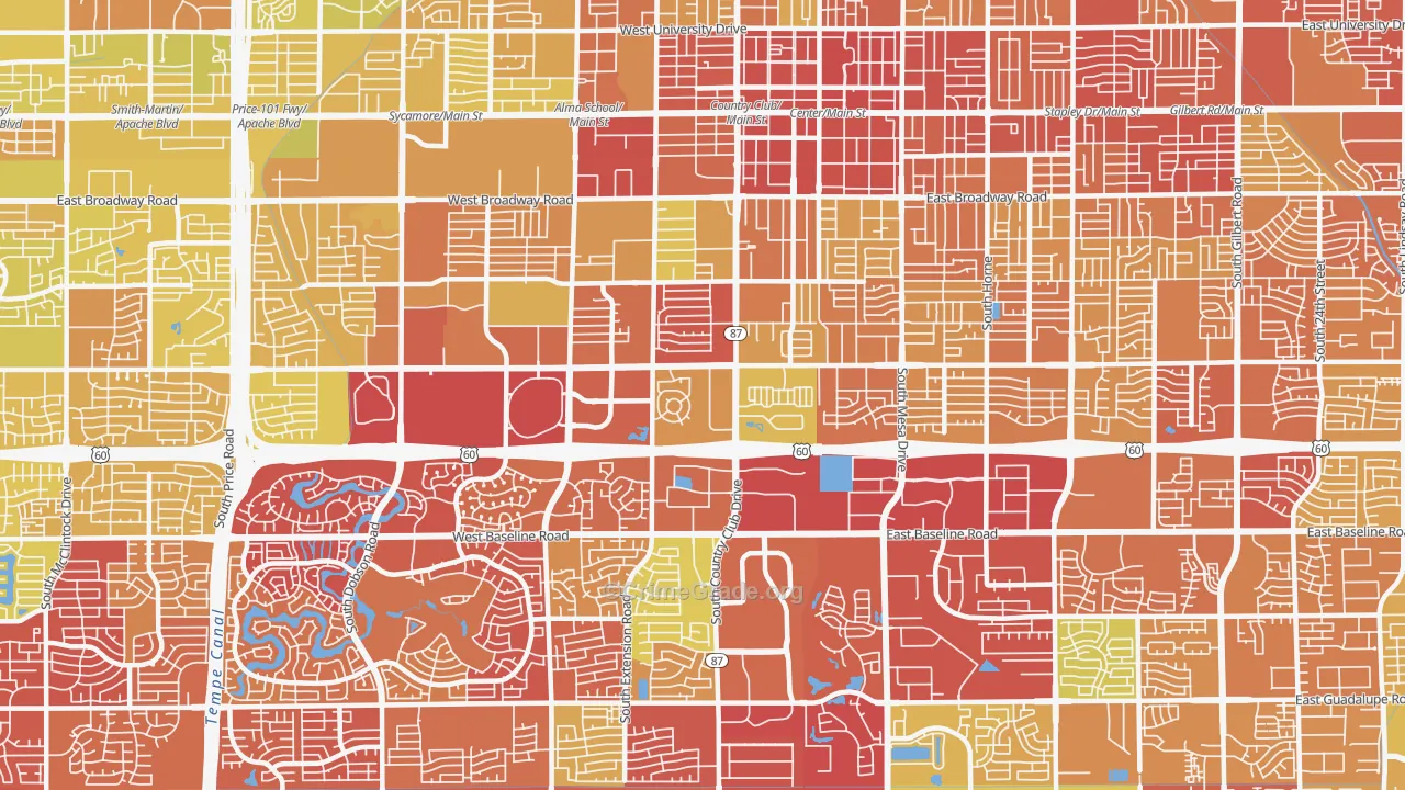 85210, AZ Map of Vehicle Theft Rates