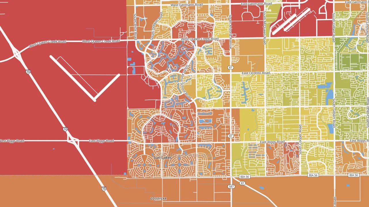 85248, AZ Map of Vehicle Theft Rates