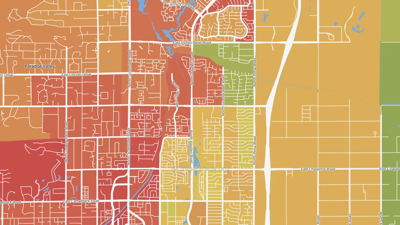 85250, AZ Map of Vehicle Theft Rates
