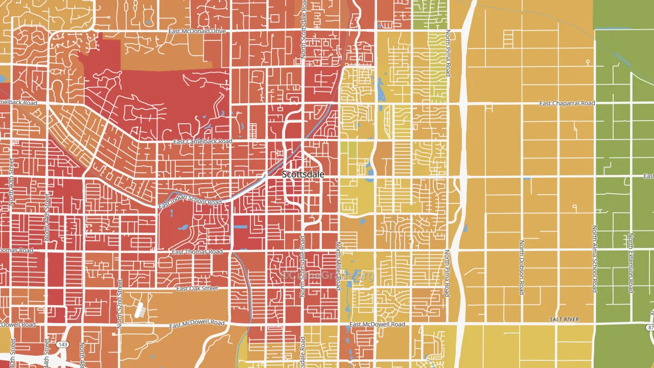 85251, AZ Map of Vehicle Theft Rates