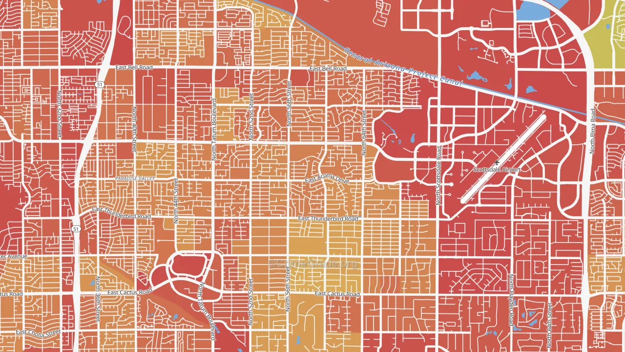 85254, AZ Map of Vehicle Theft Rates