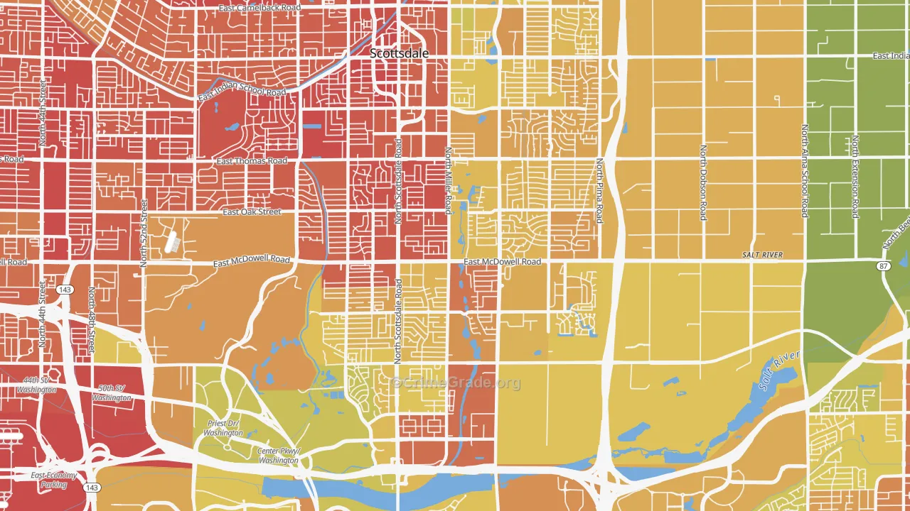 85257, AZ Map of Vehicle Theft Rates