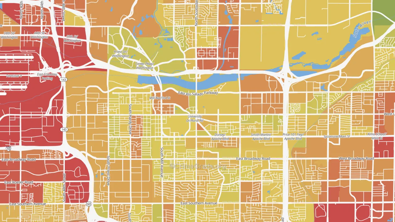 85281, AZ Map of Vehicle Theft Rates