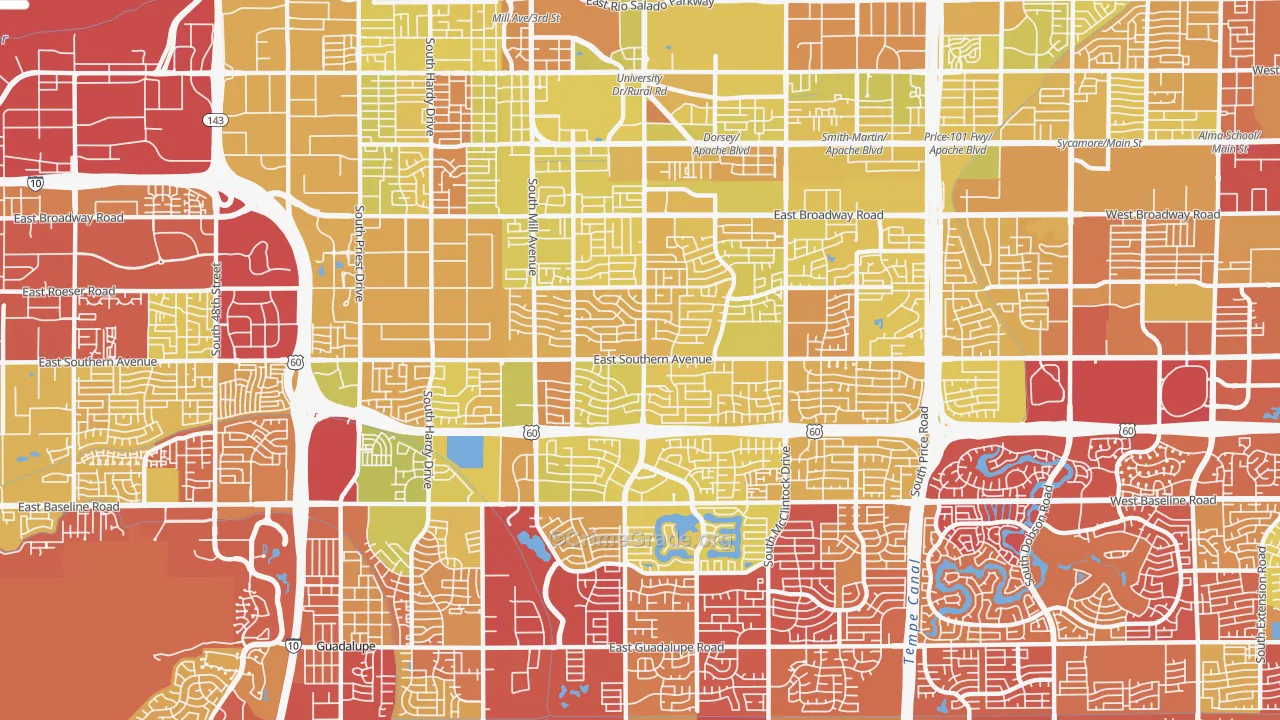 85282, AZ Map of Vehicle Theft Rates