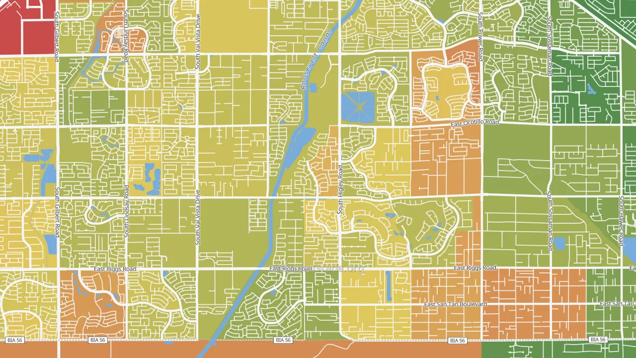 85298, AZ Map of Vehicle Theft Rates