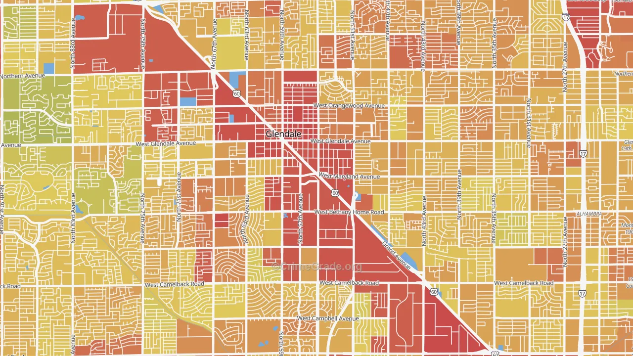 85301, AZ Map of Vehicle Theft Rates