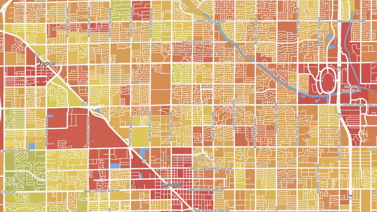 85302, AZ Map of Vehicle Theft Rates