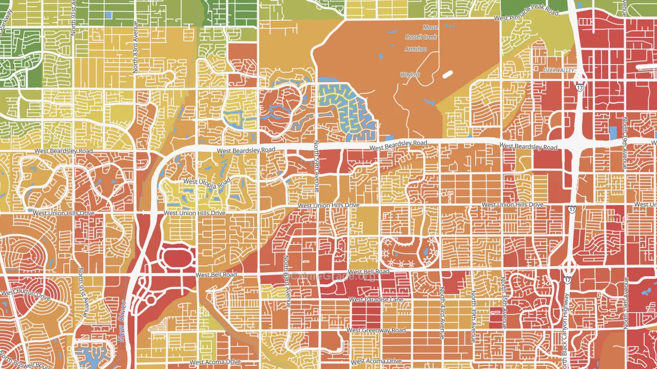85308, AZ Map of Vehicle Theft Rates