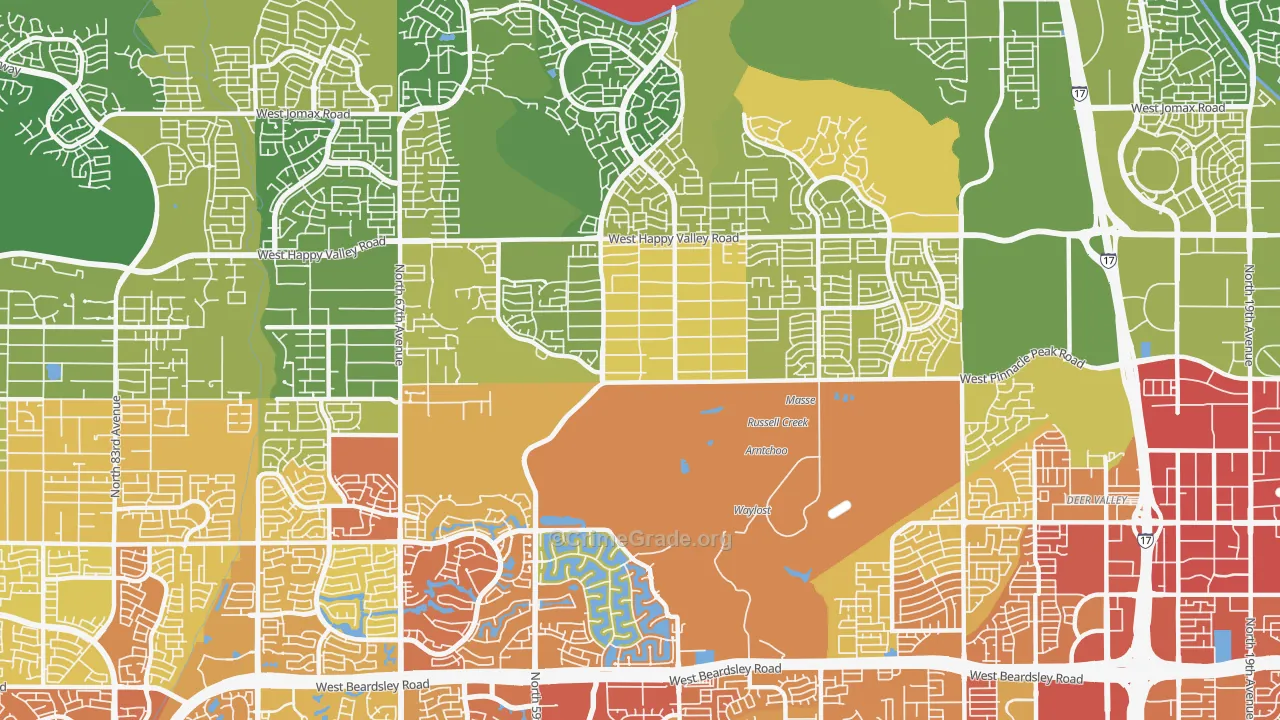 85310, AZ Map of Vehicle Theft Rates