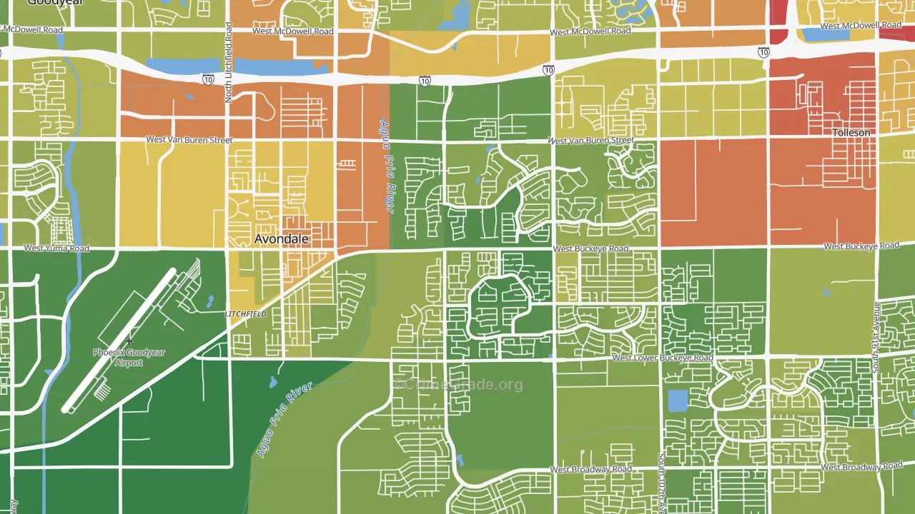 85323, AZ Map of Vehicle Theft Rates