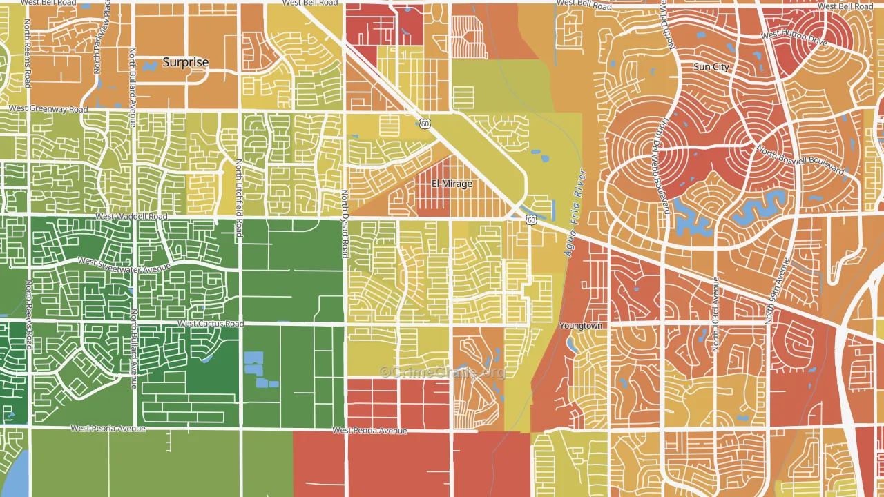 85335, AZ Map of Vehicle Theft Rates
