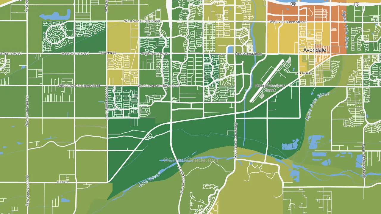 85338, AZ Map of Vehicle Theft Rates