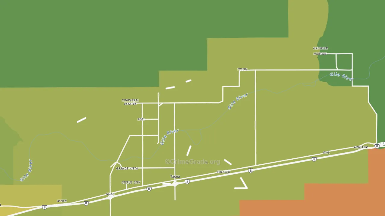 85347, AZ Map of Vehicle Theft Rates