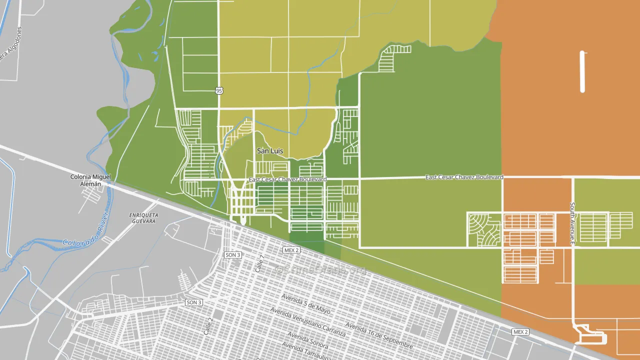 85349, AZ Map of Vehicle Theft Rates