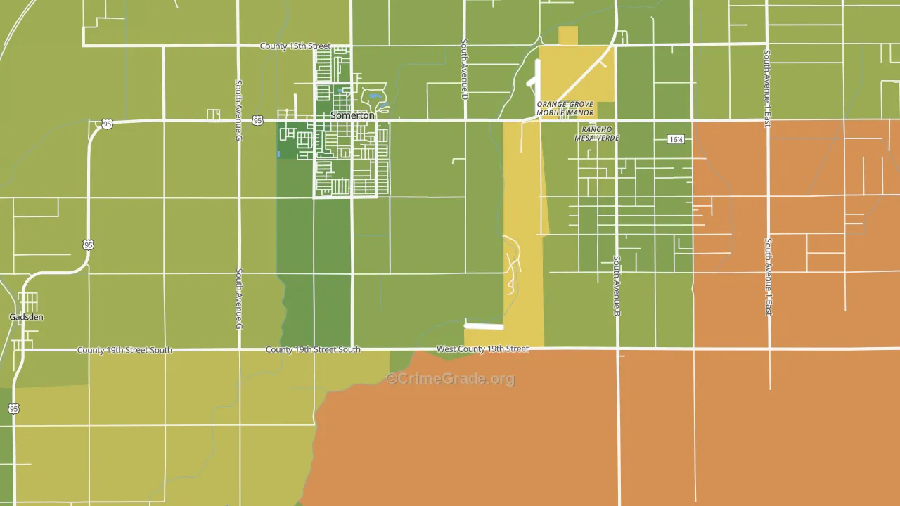 85350, AZ Map of Vehicle Theft Rates