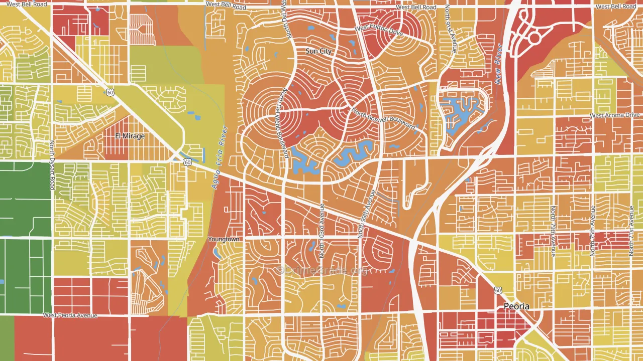 85351, AZ Map of Vehicle Theft Rates
