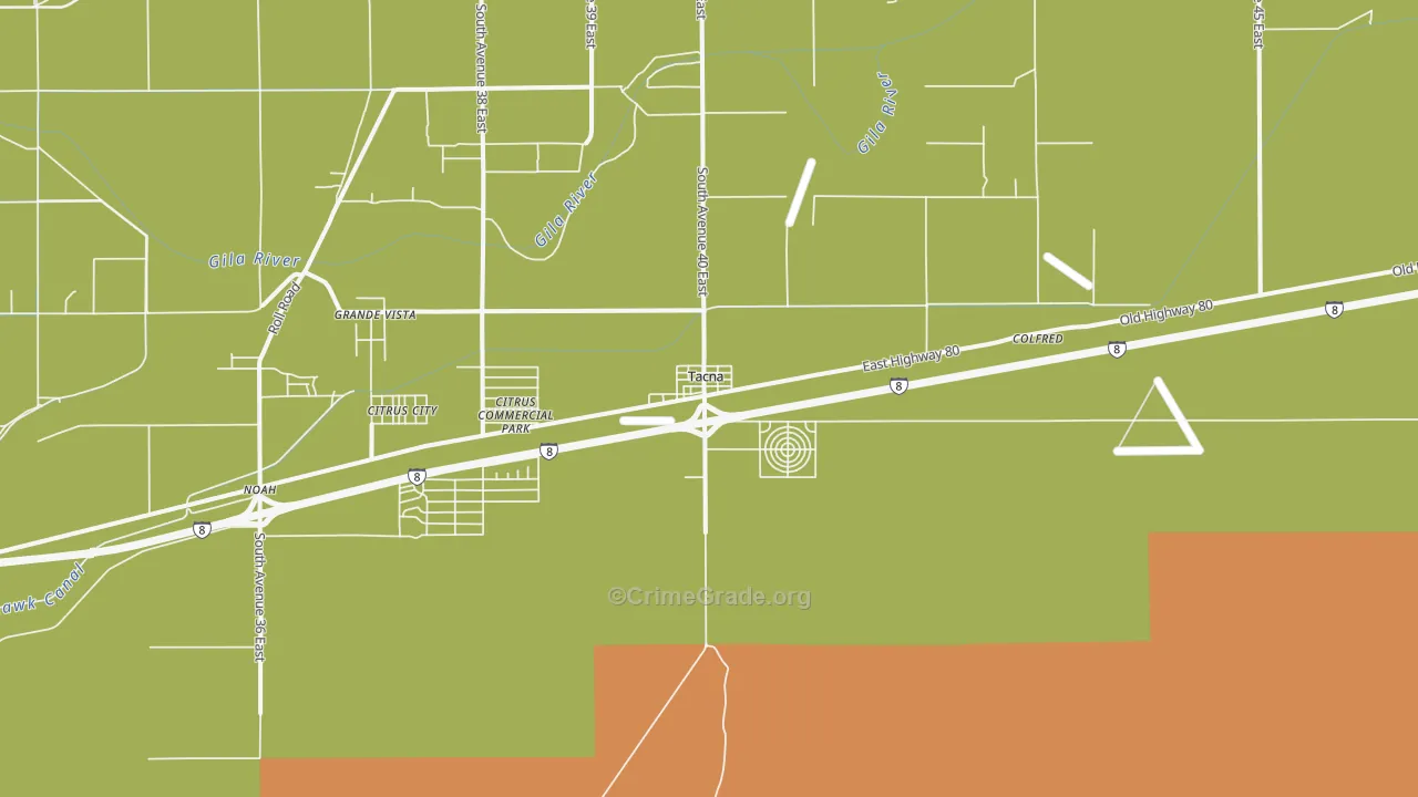 85352, AZ Map of Vehicle Theft Rates