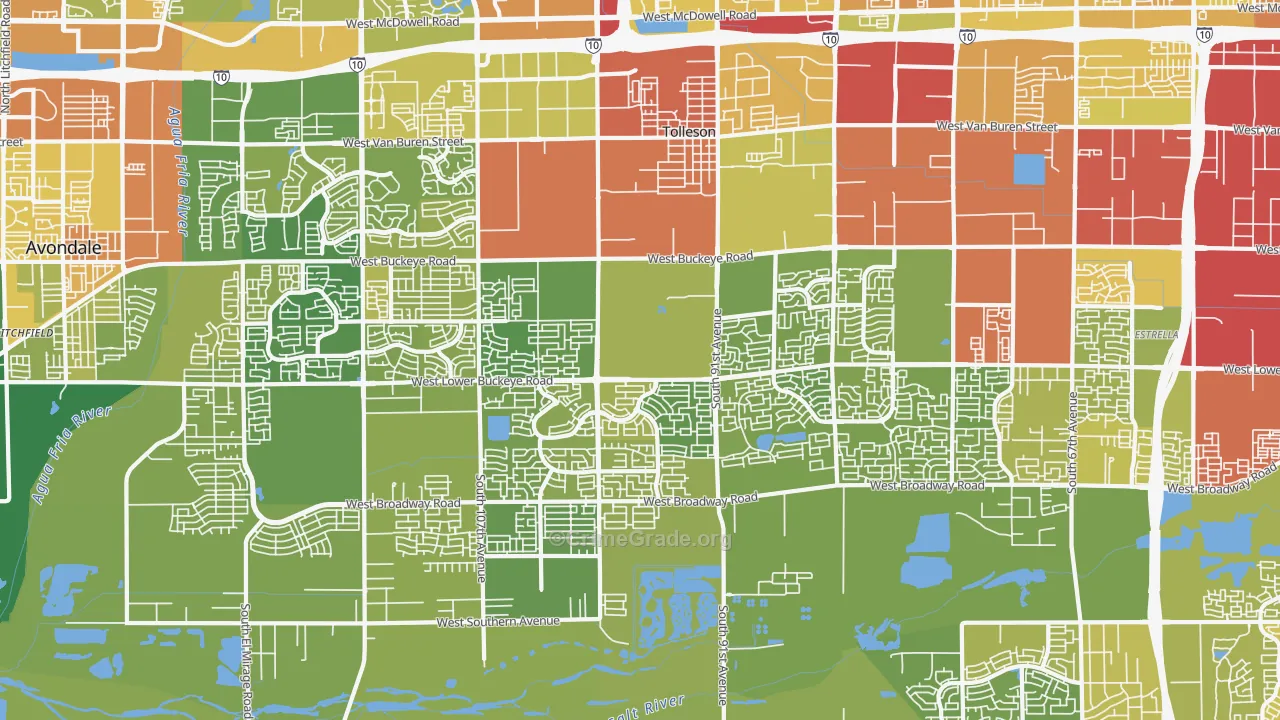 85353, AZ Map of Vehicle Theft Rates
