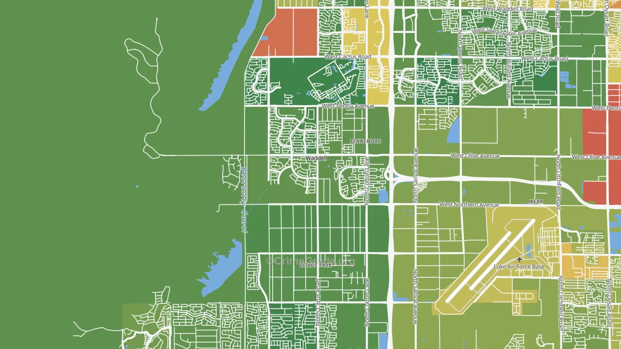 85355, AZ Map of Vehicle Theft Rates