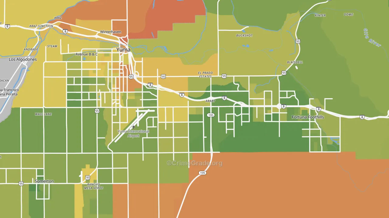 85365, AZ Map of Vehicle Theft Rates