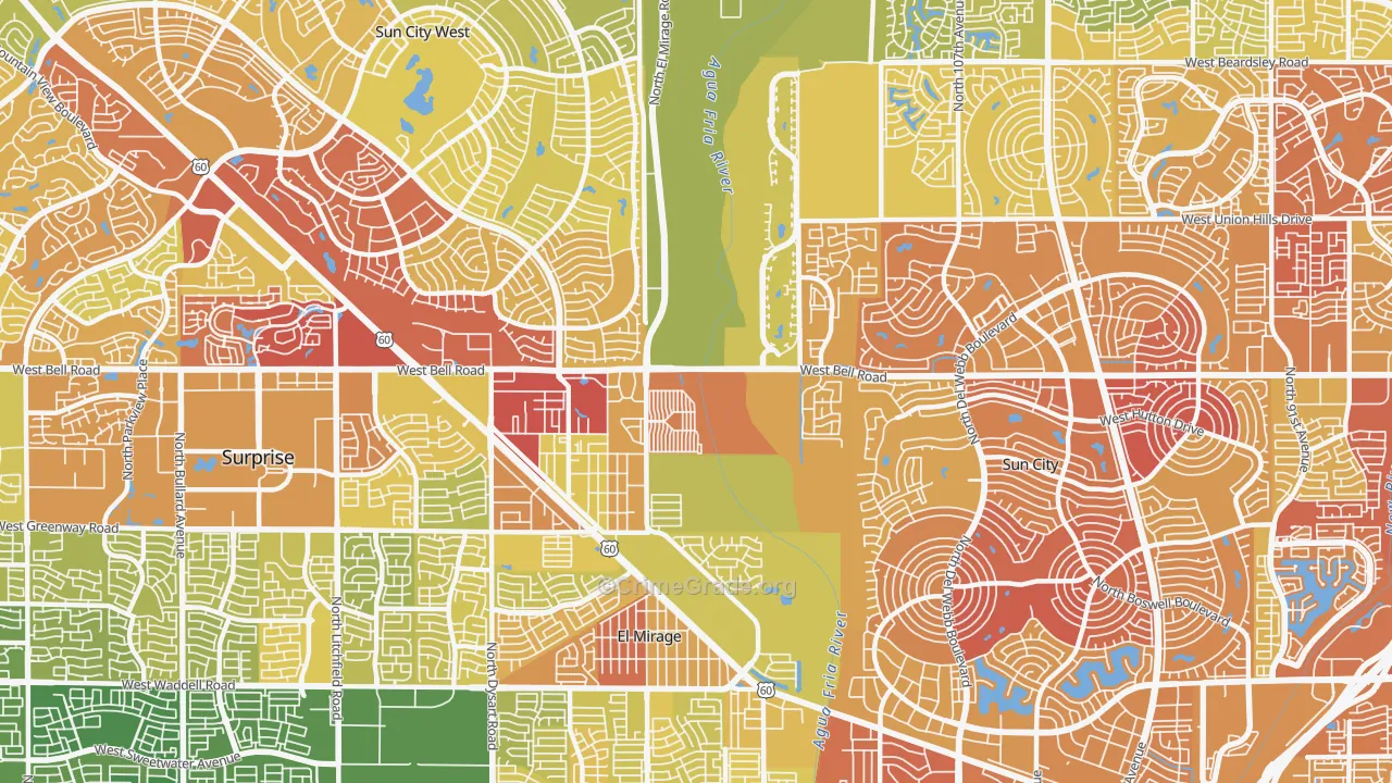 85378, AZ Map of Vehicle Theft Rates