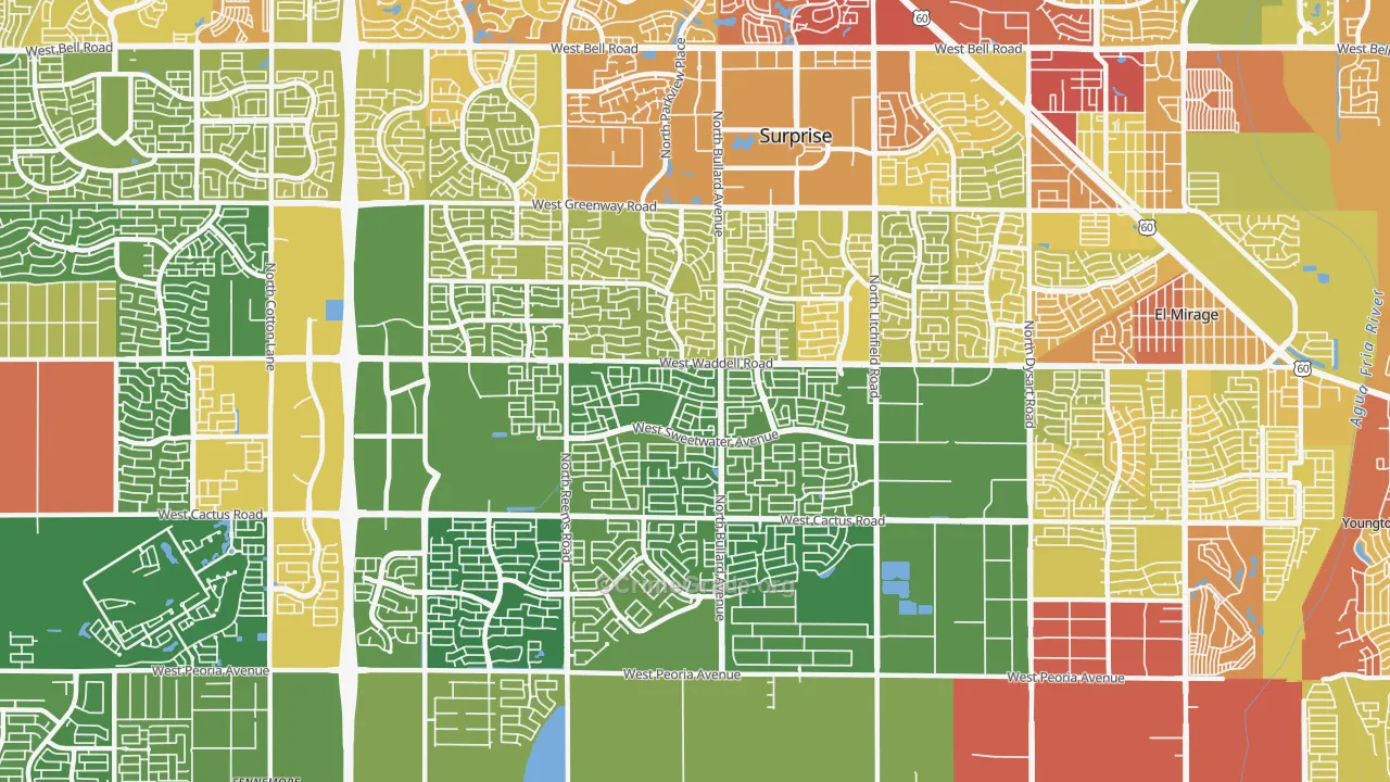 85379, AZ Map of Vehicle Theft Rates