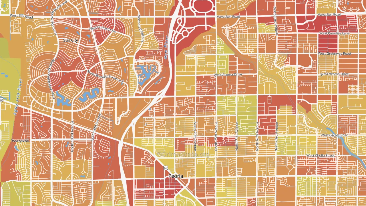 85381, AZ Map of Vehicle Theft Rates