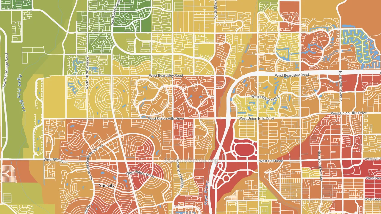 85382, AZ Map of Vehicle Theft Rates
