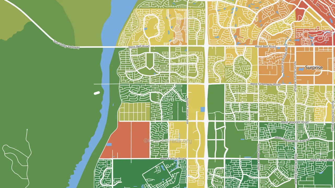 85388, AZ Map of Vehicle Theft Rates