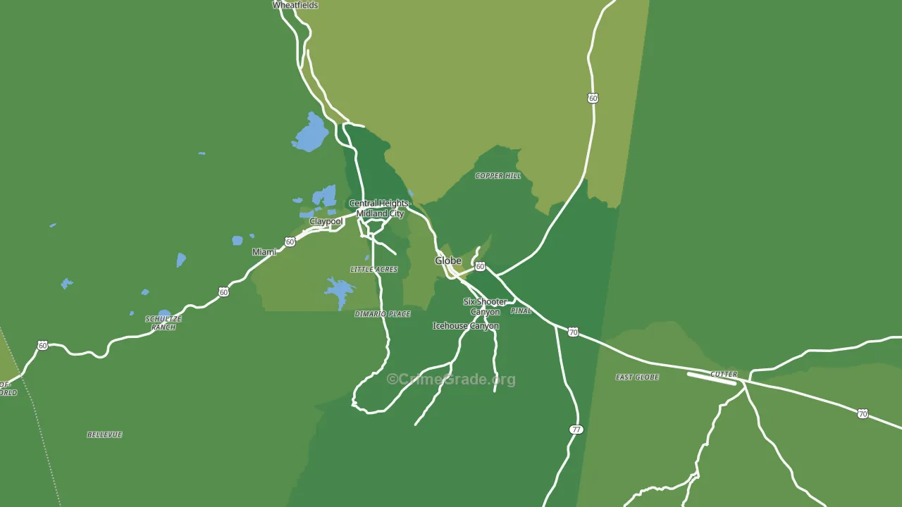 85501, AZ Map of Vehicle Theft Rates