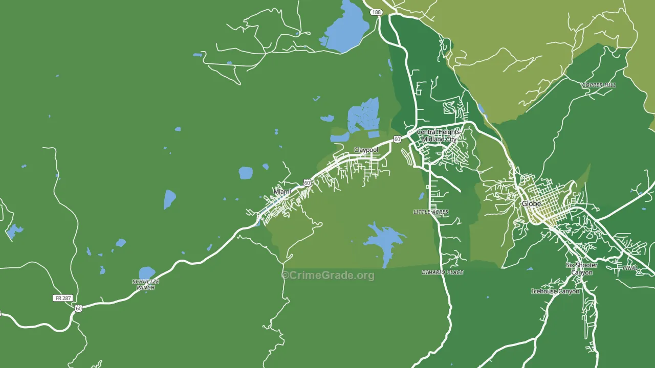 85539, AZ Map of Vehicle Theft Rates