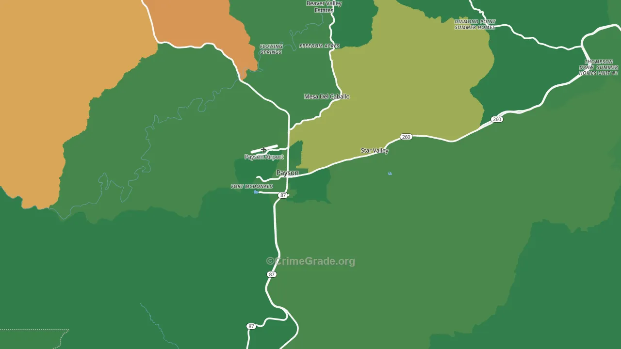 85541, AZ Map of Vehicle Theft Rates