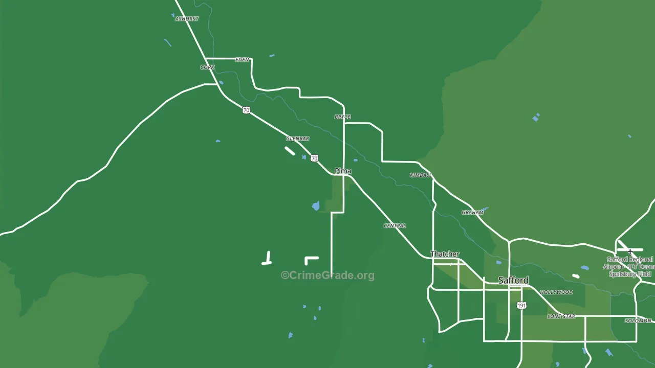85543, AZ Map of Vehicle Theft Rates