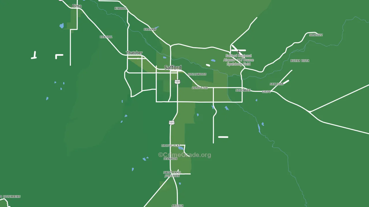 85546, AZ Map of Vehicle Theft Rates