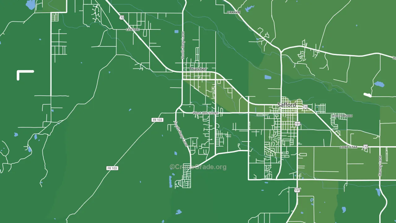 85552, AZ Map of Vehicle Theft Rates