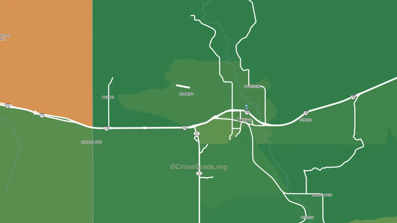 85602, AZ Map of Vehicle Theft Rates