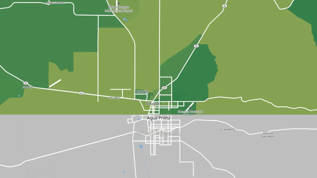 85607, AZ Map of Vehicle Theft Rates