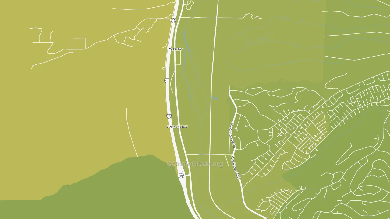 85640, AZ Map of Vehicle Theft Rates