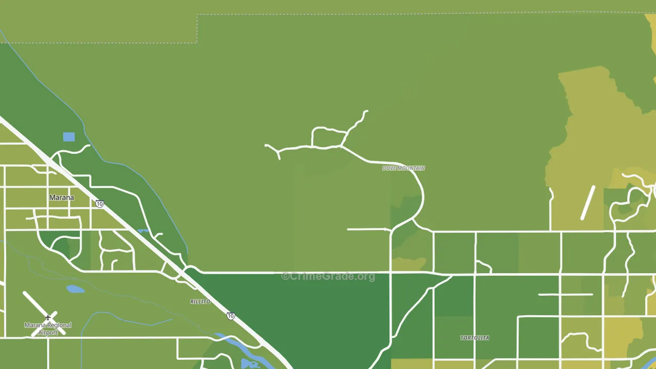 85658, AZ Map of Vehicle Theft Rates