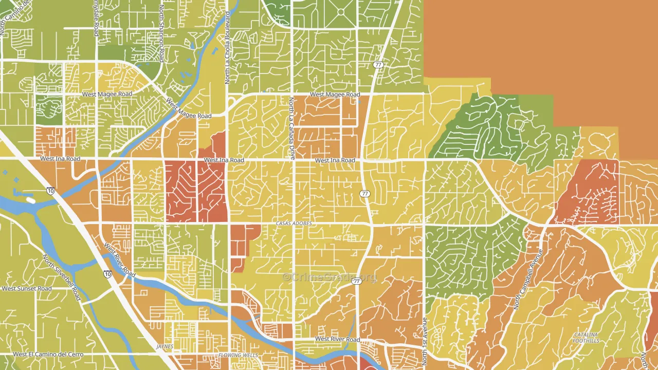 85704, AZ Map of Vehicle Theft Rates
