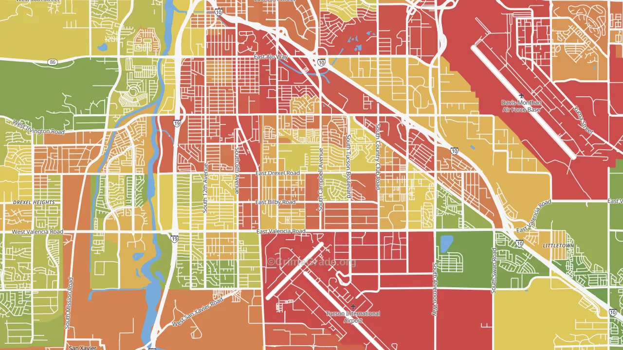 85706, AZ Map of Vehicle Theft Rates