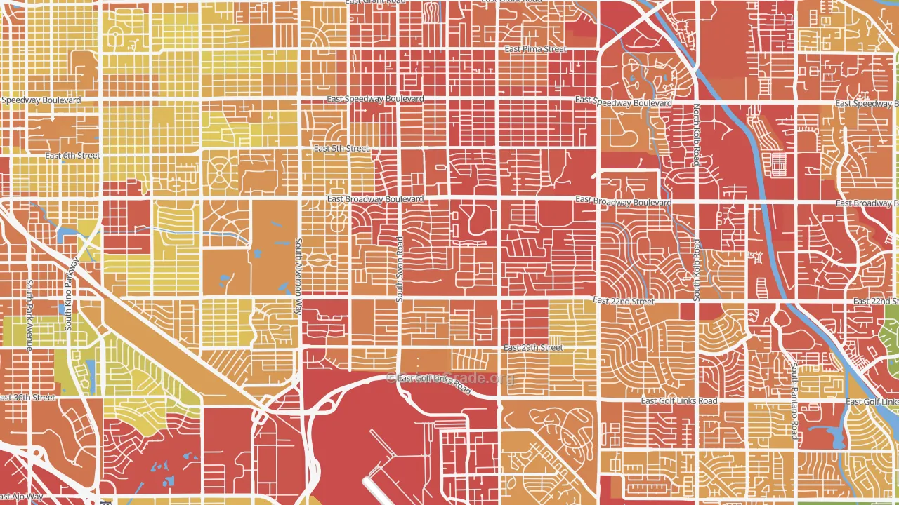 85711, AZ Map of Vehicle Theft Rates