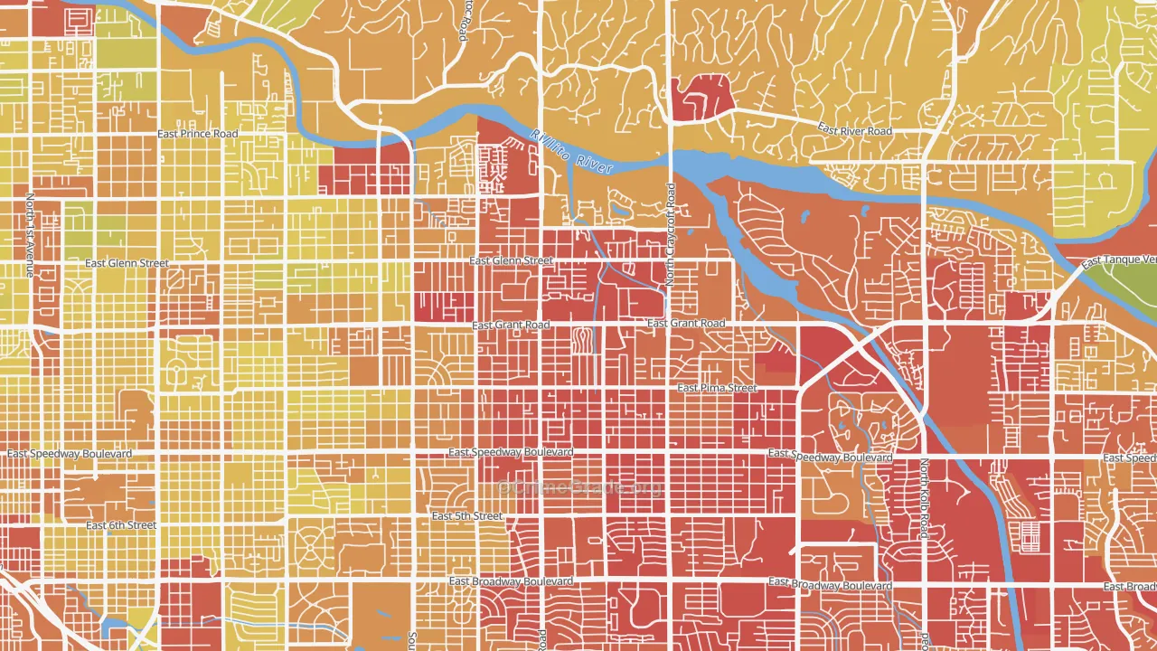 85712, AZ Map of Vehicle Theft Rates