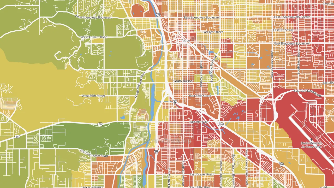 85713, AZ Map of Vehicle Theft Rates