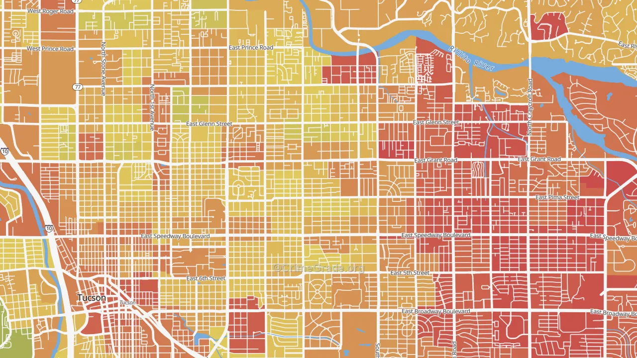 85716, AZ Map of Vehicle Theft Rates