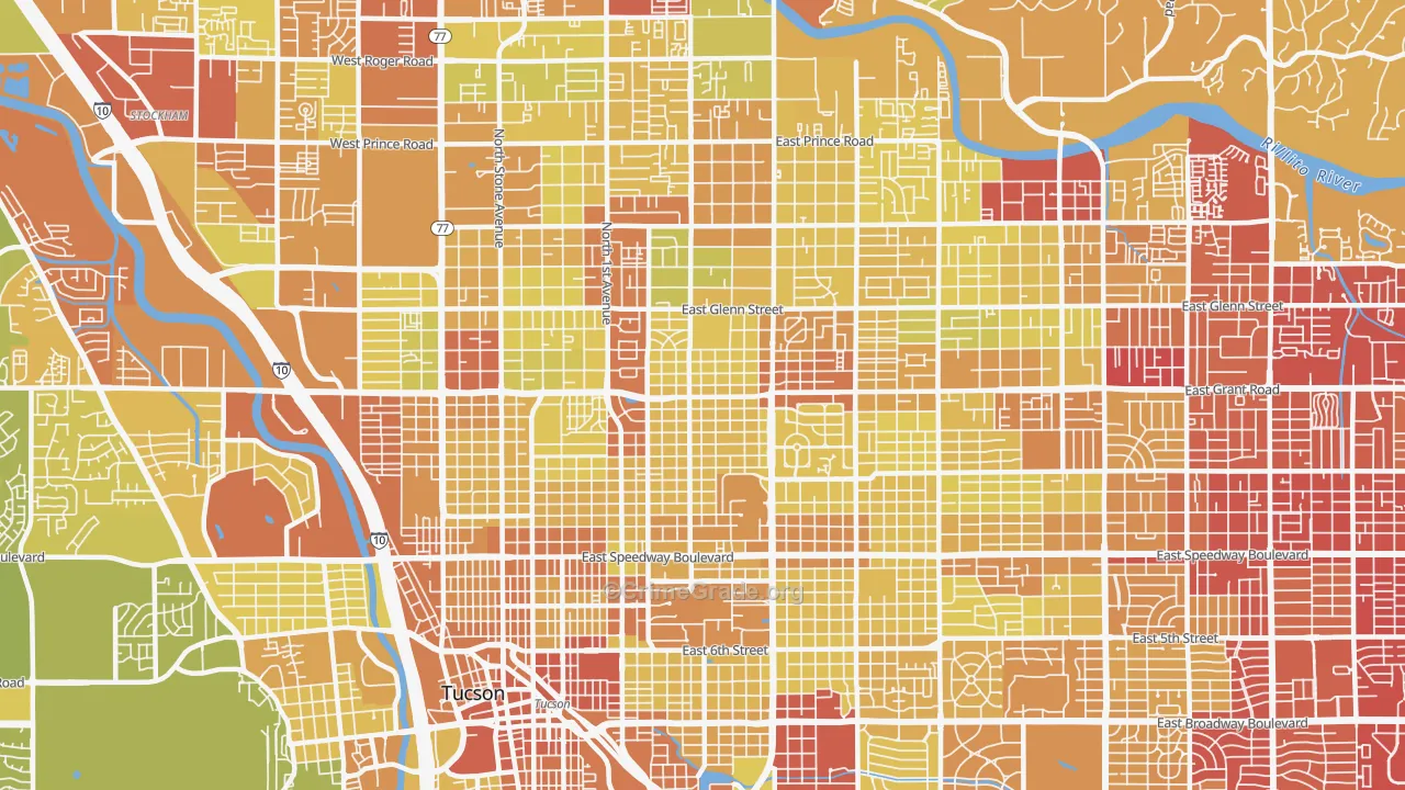 85719, AZ Map of Vehicle Theft Rates