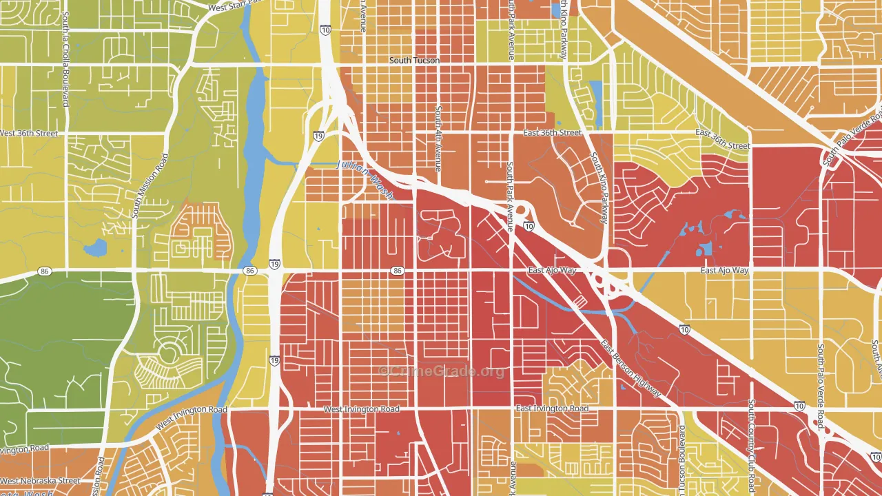 85723, AZ Map of Vehicle Theft Rates