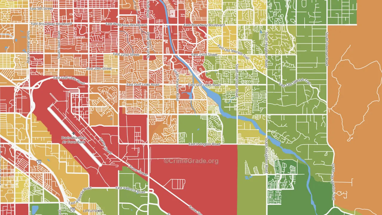 85730, AZ Map of Vehicle Theft Rates
