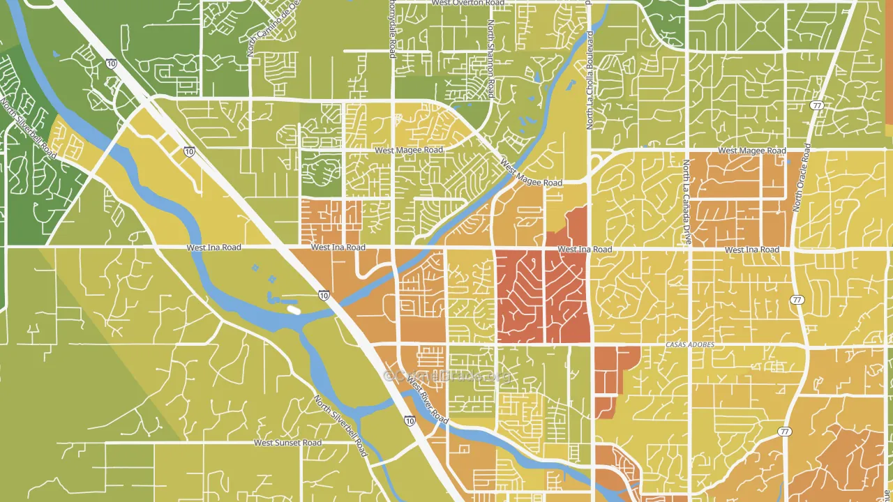 85741, AZ Map of Vehicle Theft Rates