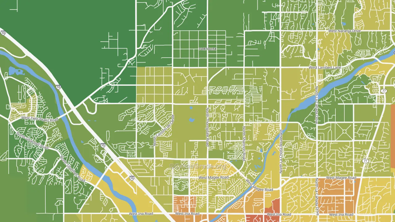 85742, AZ Map of Vehicle Theft Rates